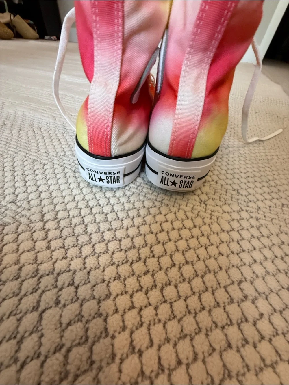 Converse High Top Sneakers - Pink, Orange, Yellow Tie-Dye